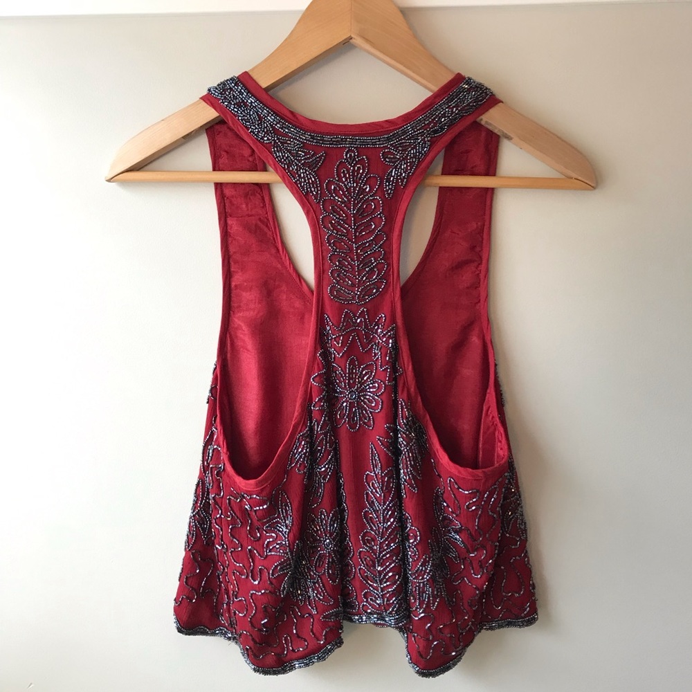 Red Beaded Top - Picture 6 of 8